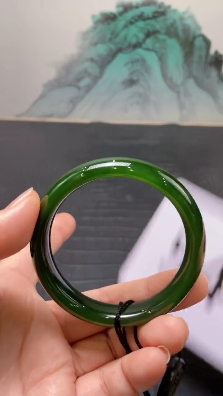 未镶嵌手镯和田玉（碧玉）静54+