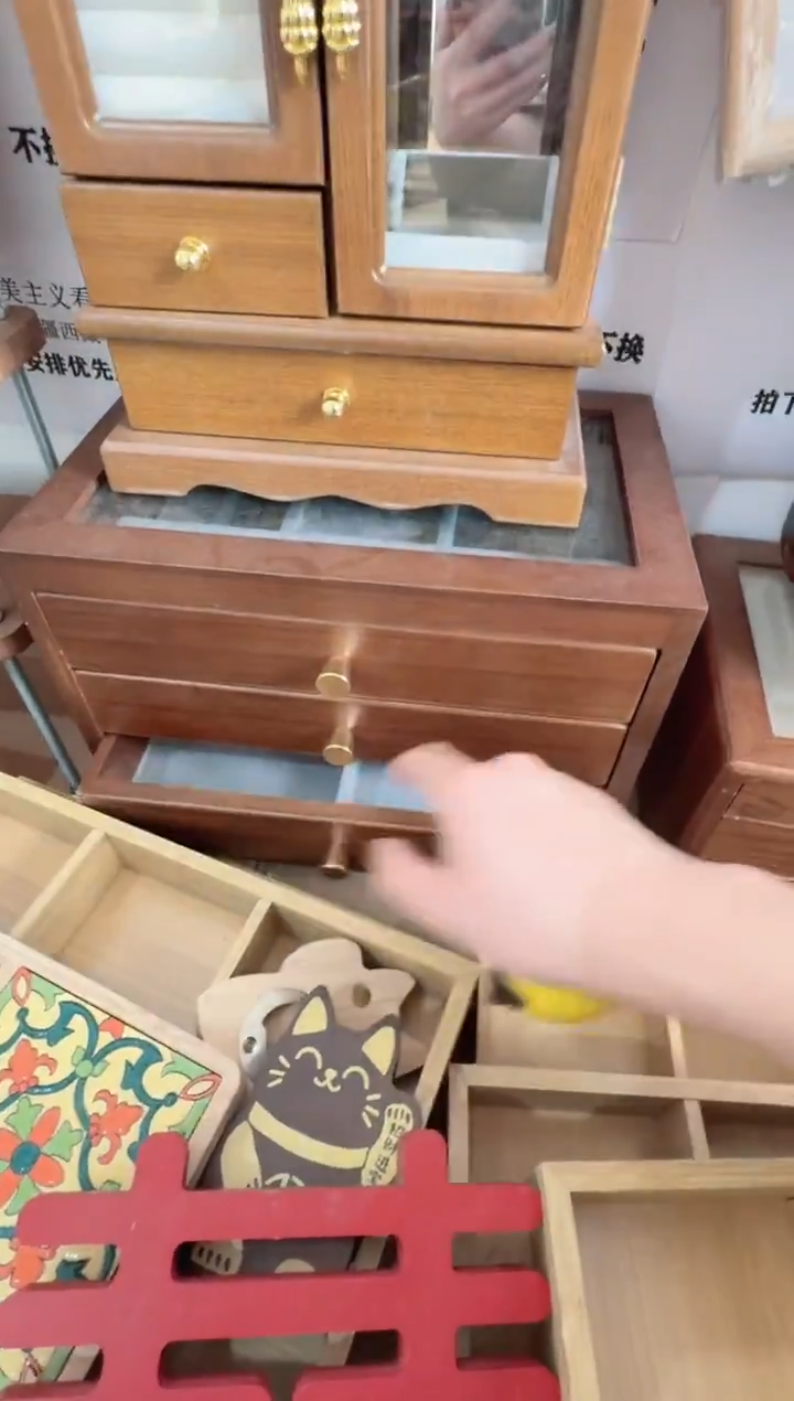 四格抽屉首饰盒微瑕拍下不退不换无售后