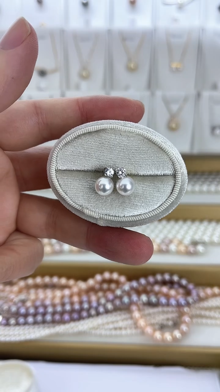 【闪购商品】海水珍珠耳饰未镶嵌13天然极光珍珠AKOYA珍珠耳钉