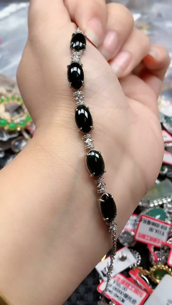 银S925镶嵌戒指翡翠天然A货缅甸翡翠