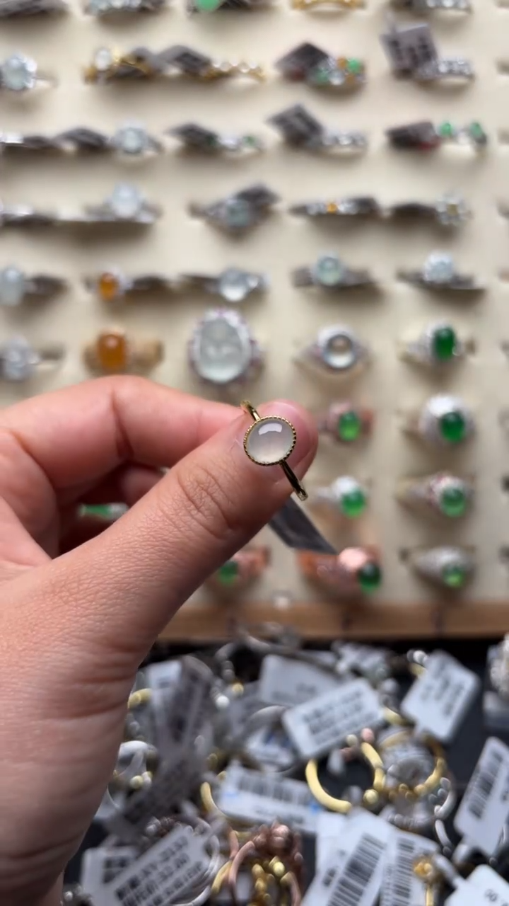 【闪购商品】翡翠戒指银S925镶嵌缅甸A货翡翠S925银镶嵌