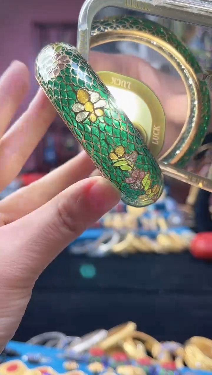 非遗技艺 景泰蓝脱胎手镯58-63墨绿