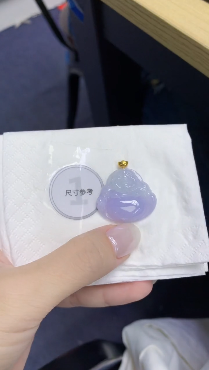 颈饰18K金镶嵌翡翠天然缅甸翡翠A货百元以上9元证书费自理