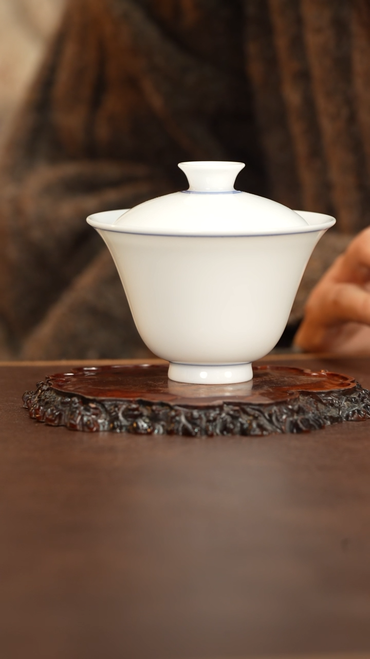 【闪购商品】博瑞堂薄胎马蹄盖碗
