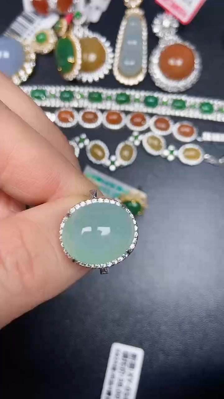 银S925镶嵌戒指翡翠3810