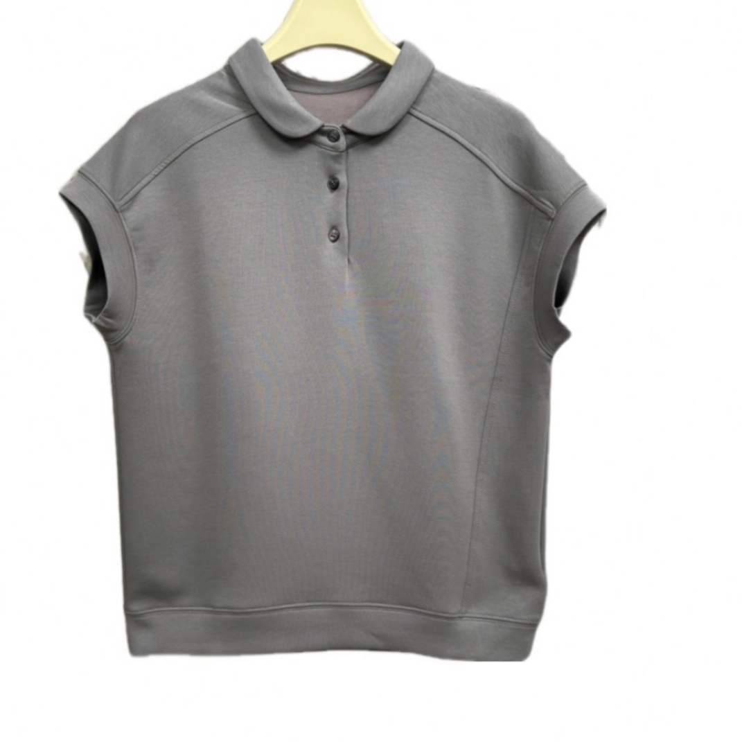 【荟瀛服饰】春季复古纯色娃娃领T恤舒适休闲通勤高级感116