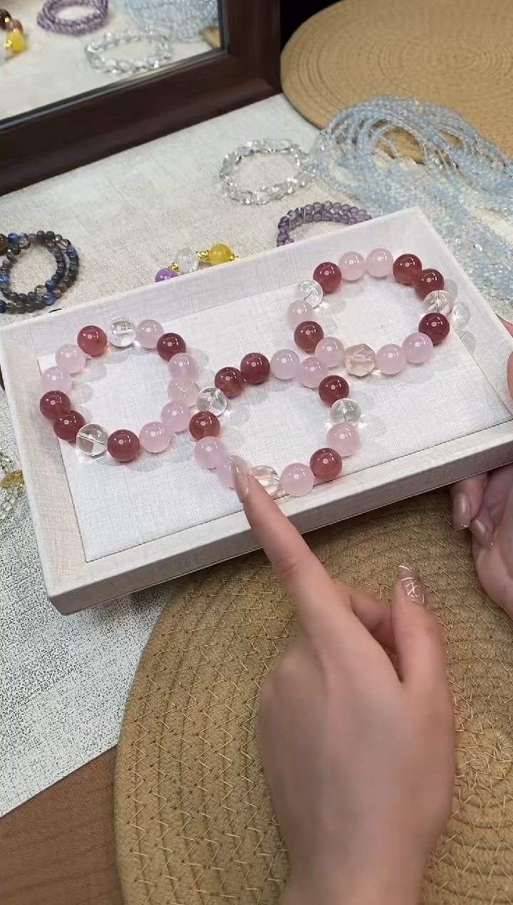 合金手链水晶《桃野仙踪》冰橘菠萝珠草莓设计款14-15mm多样性发一