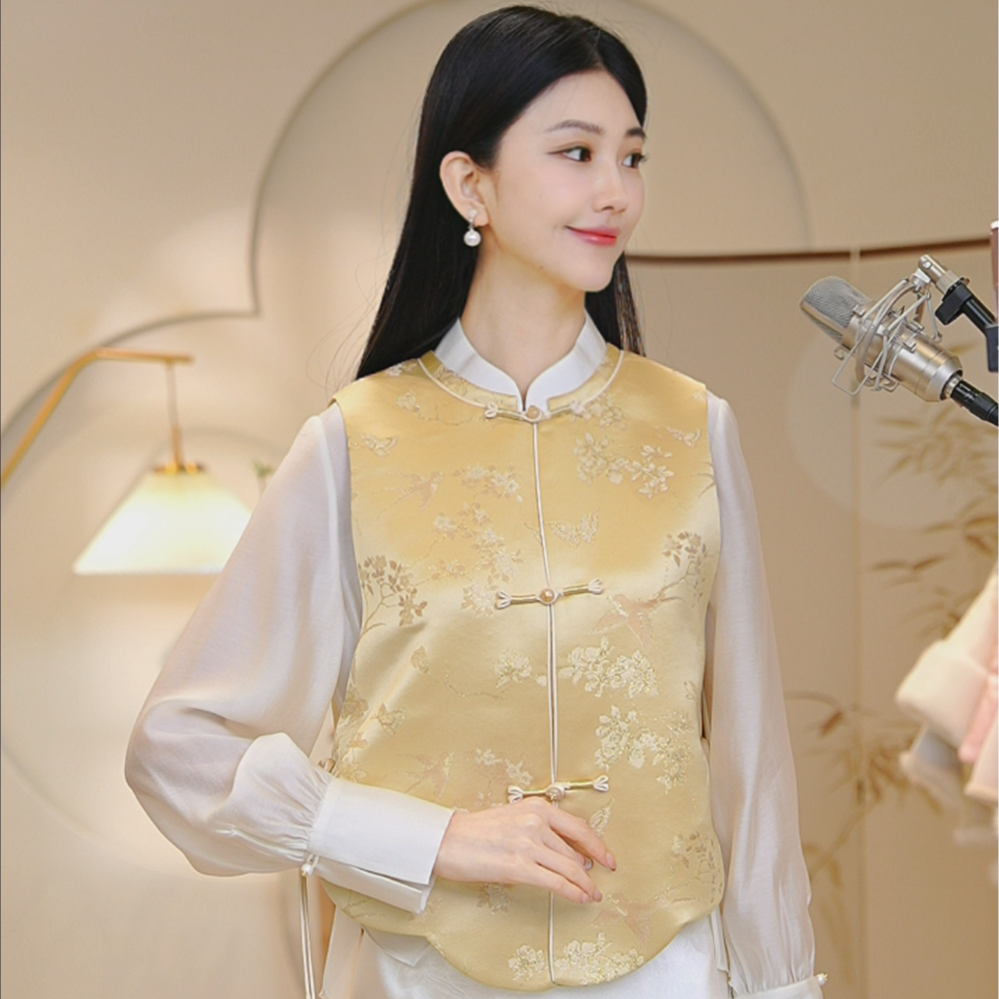 山有色2025原创新款新中式燕归禅意百搭轻薄 马甲8501