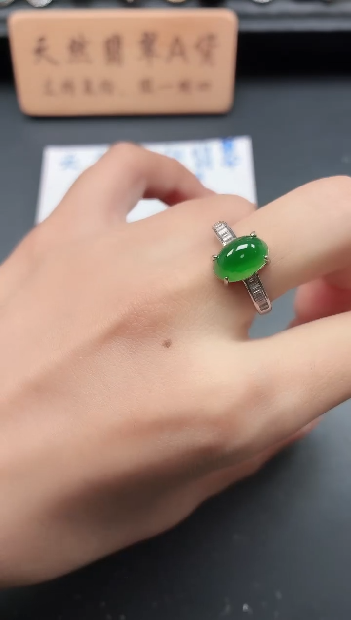 银S925镶嵌戒指翡翠11