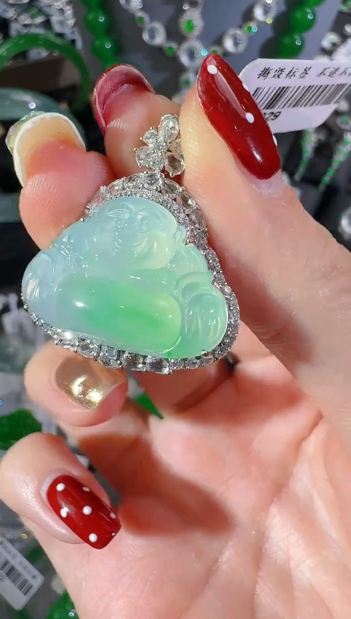 【闪购商品】翡翠颈饰18K金镶嵌佛公