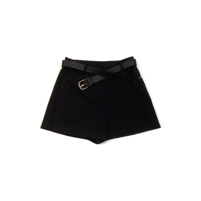 53710 百搭网红短裤时尚黑色显瘦阔腿短裤女装女士