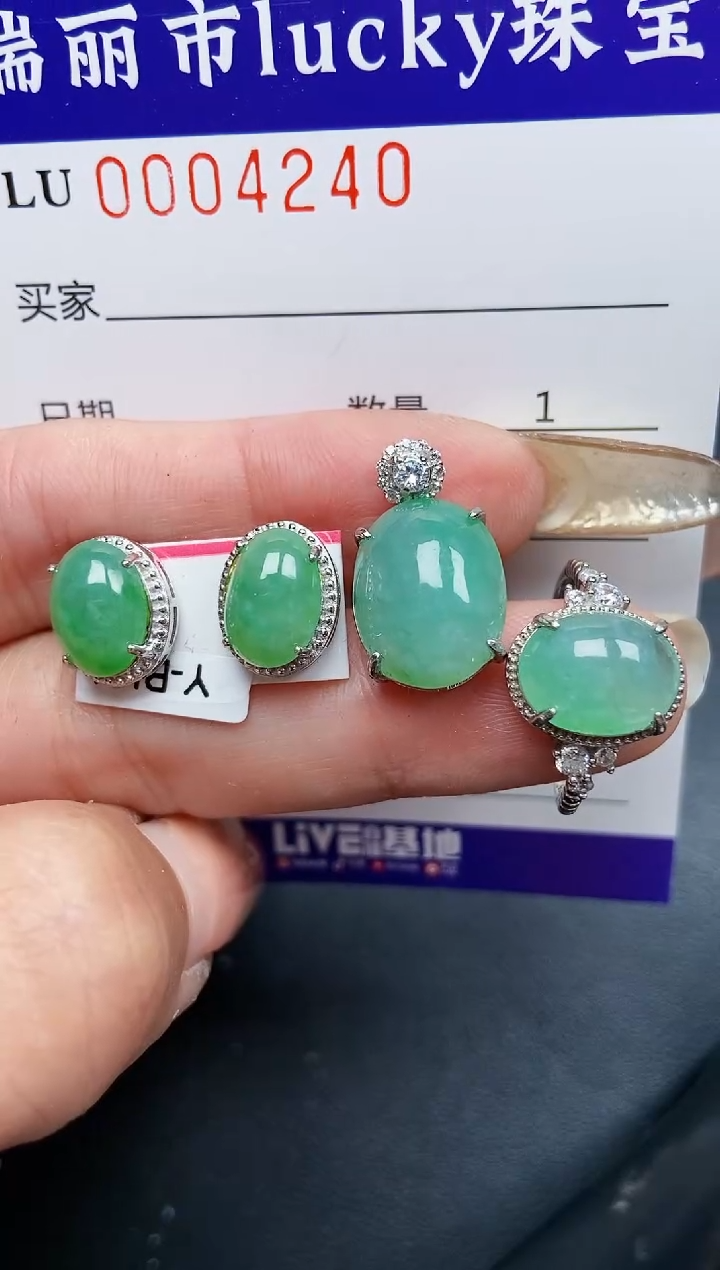 【闪购商品】翡翠颈饰银S925镶嵌4240