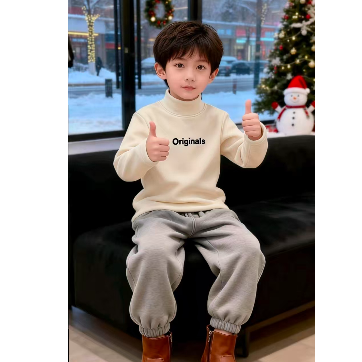 秋冬A类上衣女男卡通动漫保暖打底衫套头女童半高领