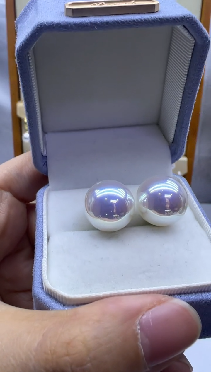 银S925镶嵌耳饰淡水珍珠450