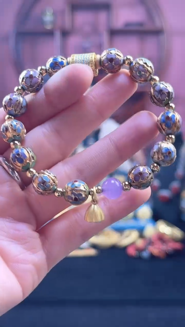 非遗 景泰蓝 金地 瓜棱 手串 1.0