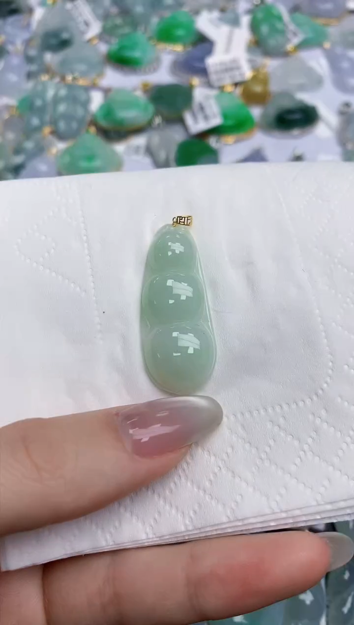 【闪购商品】翡翠颈饰18K金镶嵌天然缅甸翡翠A货