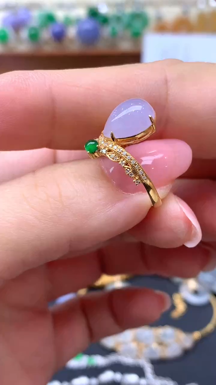 【闪购商品】翡翠戒指18K金镶嵌298-天然翡翠