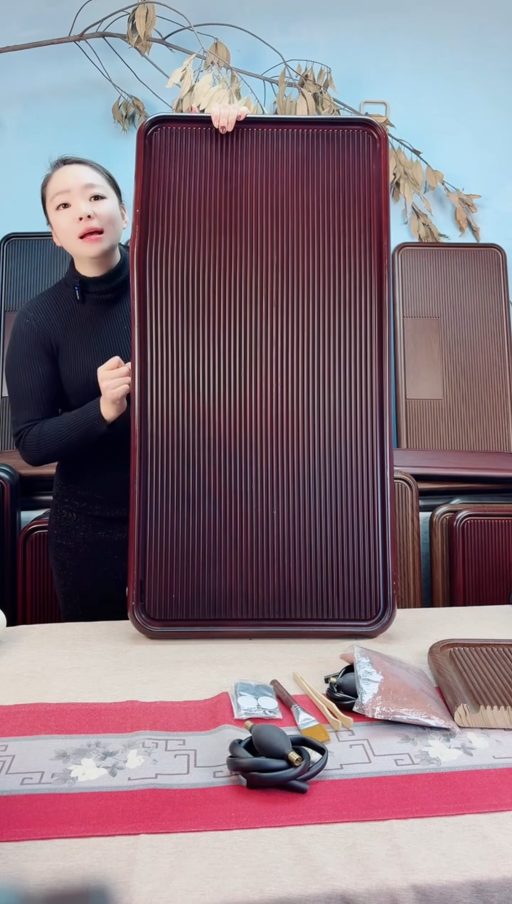 在****E千川红色款式茶盘100*50*5