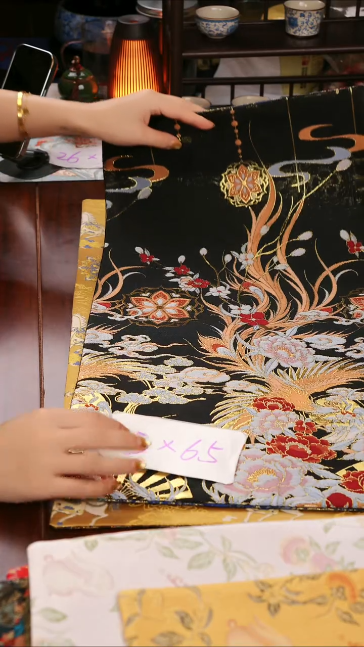 【凤凰黑双面】中国风干泡织锦茶席33*65