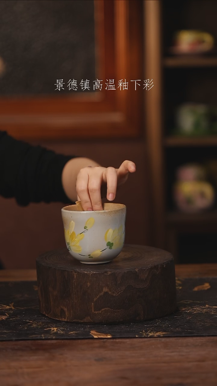 陶瓷景德镇高温釉下手绘陶瓷@L442@