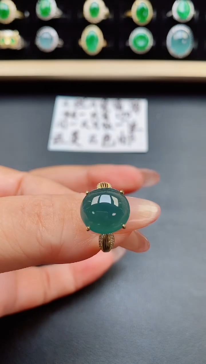 翡翠戒指银S925镶嵌321321