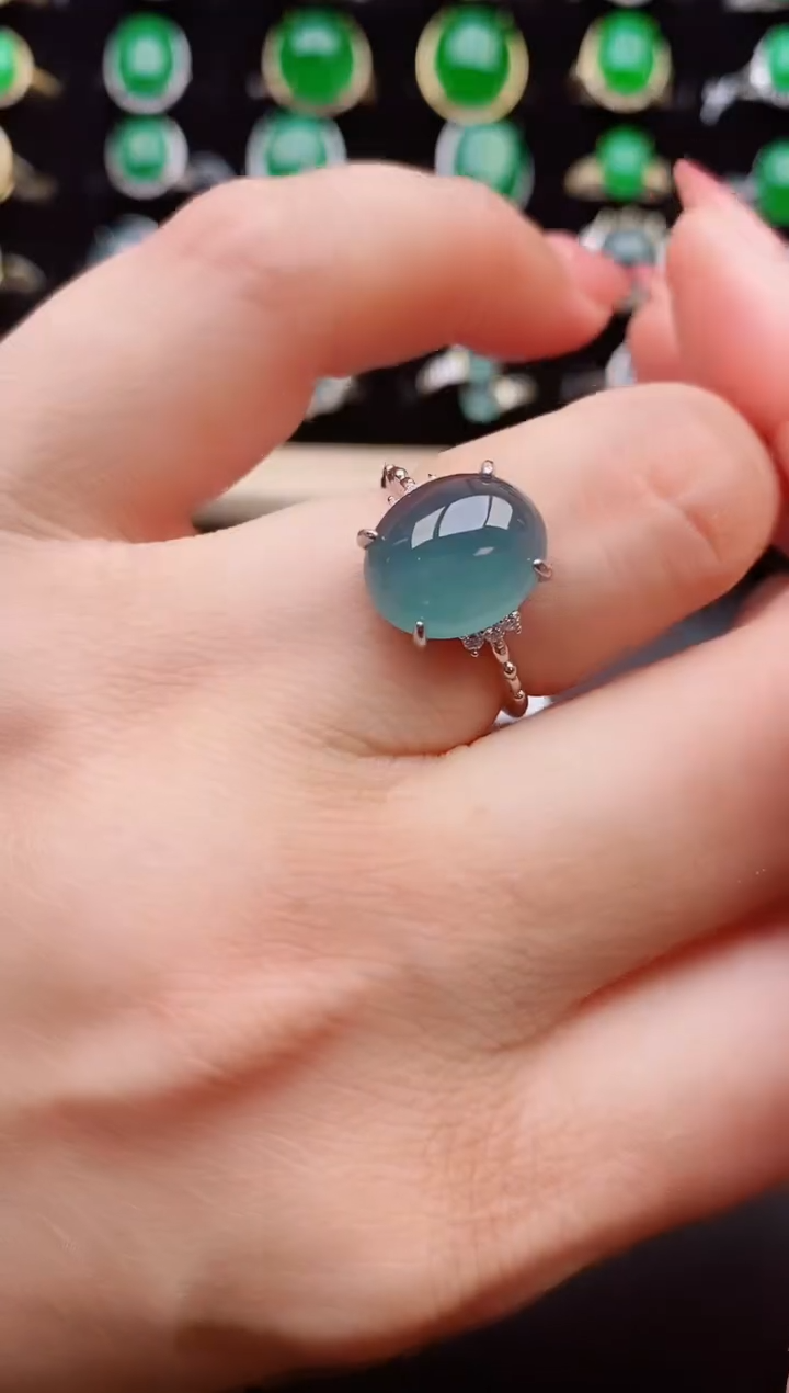 【闪购商品】翡翠戒指银S925镶嵌12212