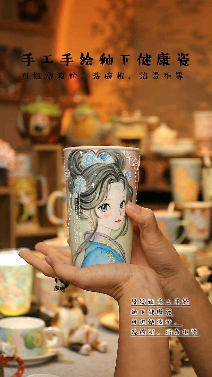 【闪购商品】杯景德镇高温釉下彩&W018-1