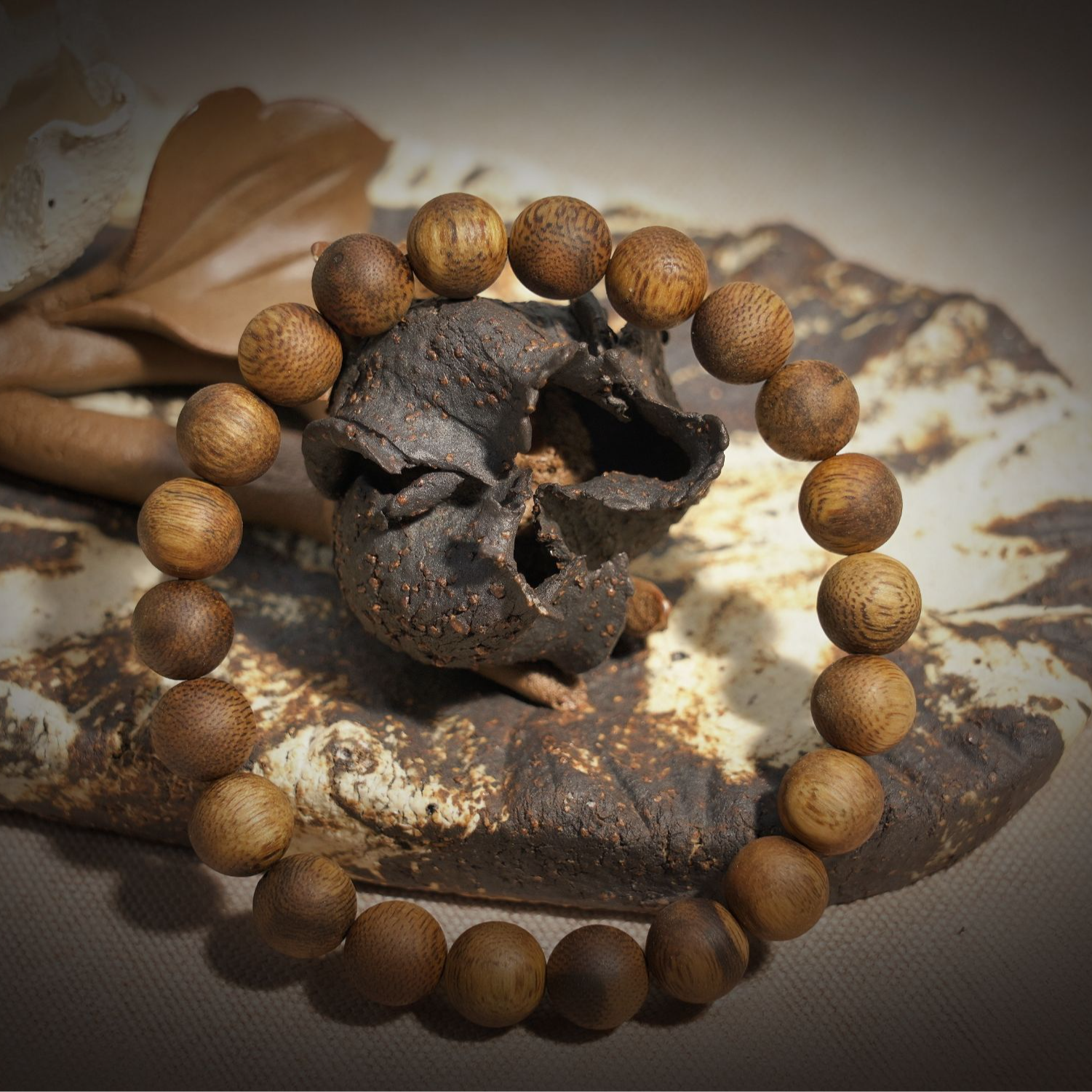 沉香9mm白棋单串手链男女同款