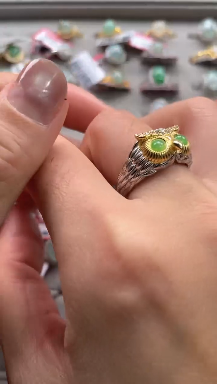 【闪购商品】翡翠戒指银S925镶嵌111111     1