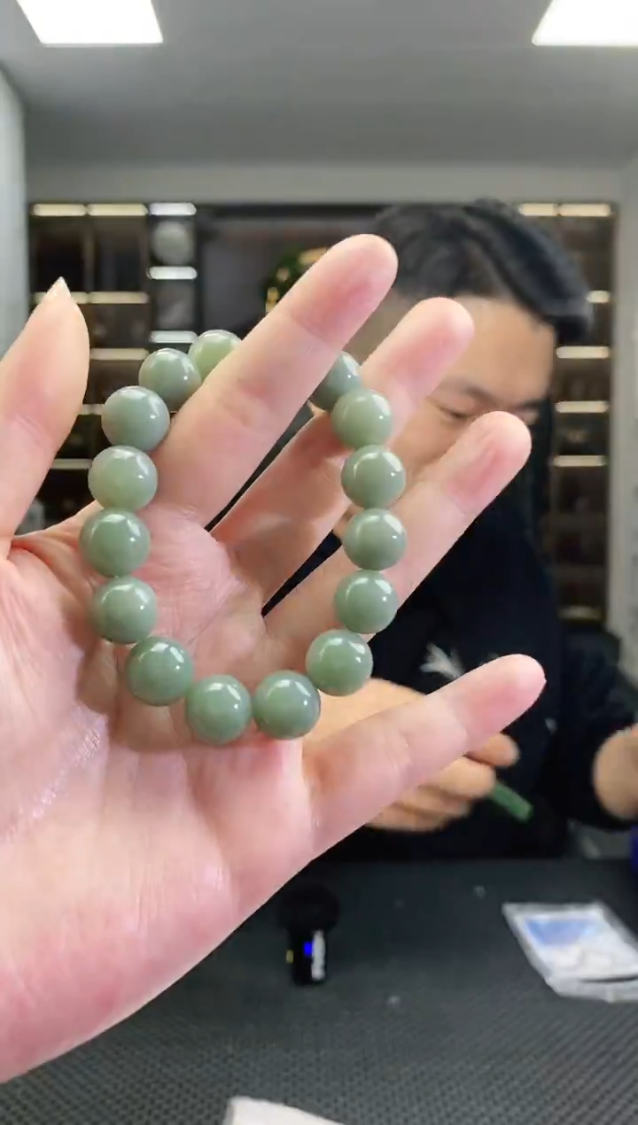 颈饰未镶嵌和田玉圆珠卡12手串清货3