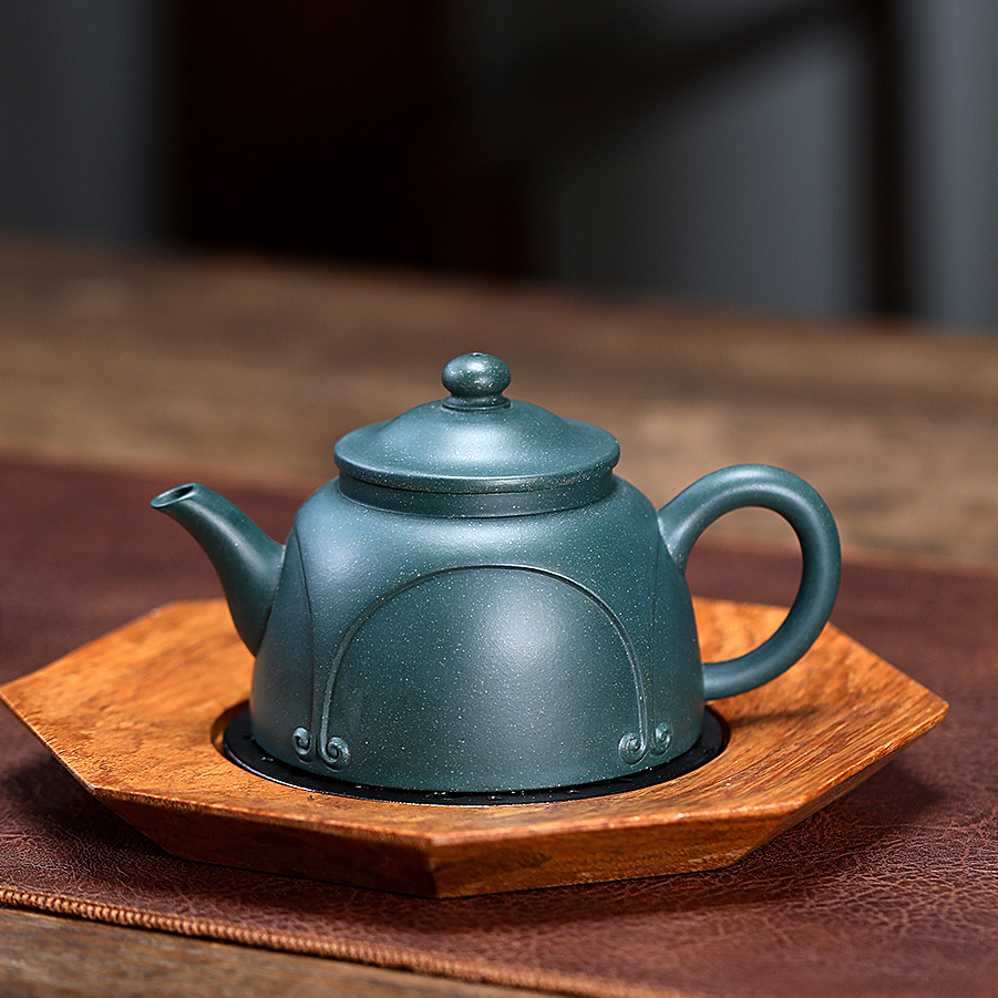 JCY-0148非遗正品手工 季畅园 笠玉 老墨绿泥茶具 宜兴紫砂茶壶