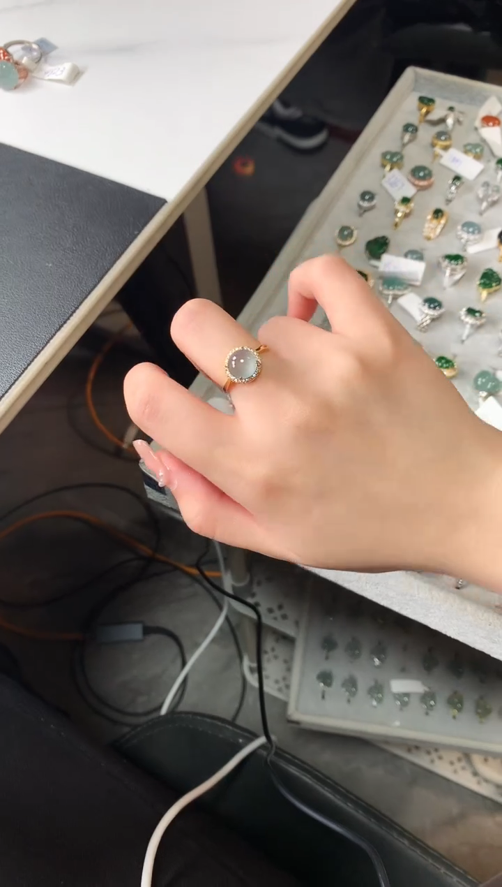 【闪购商品】翡翠戒指银S925镶嵌52141