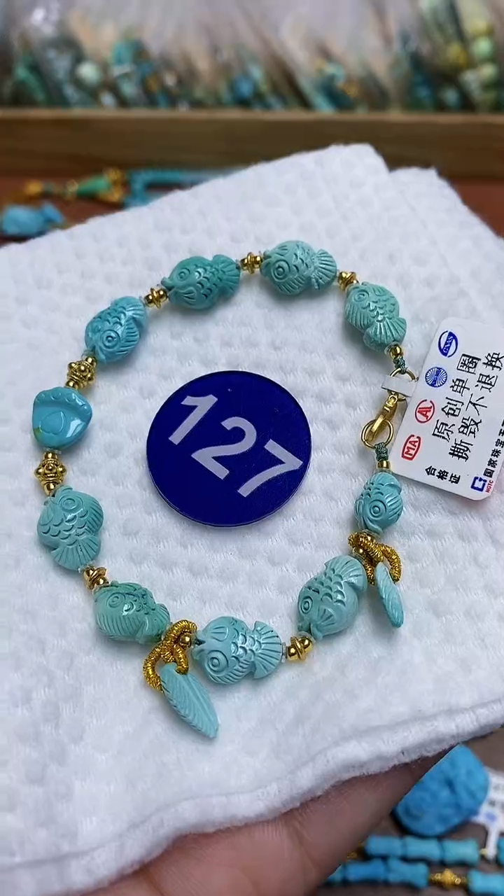 【闪购商品】绿松石手链银S925镶嵌127