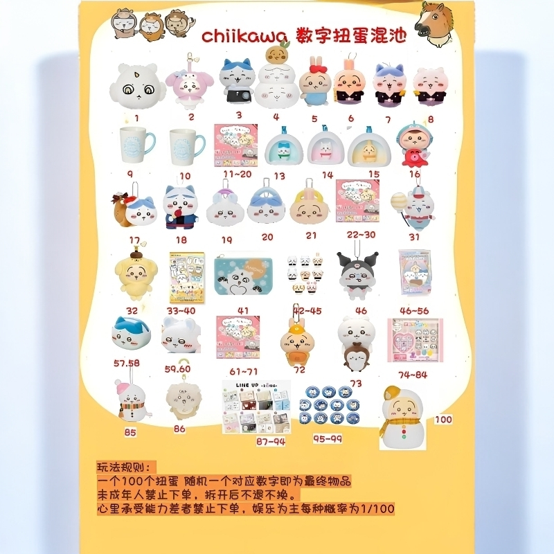 【chiikawa.】吉伊卡哇毛绒吉伊小八乌萨奇摆件挂件福袋扭蛋代拆