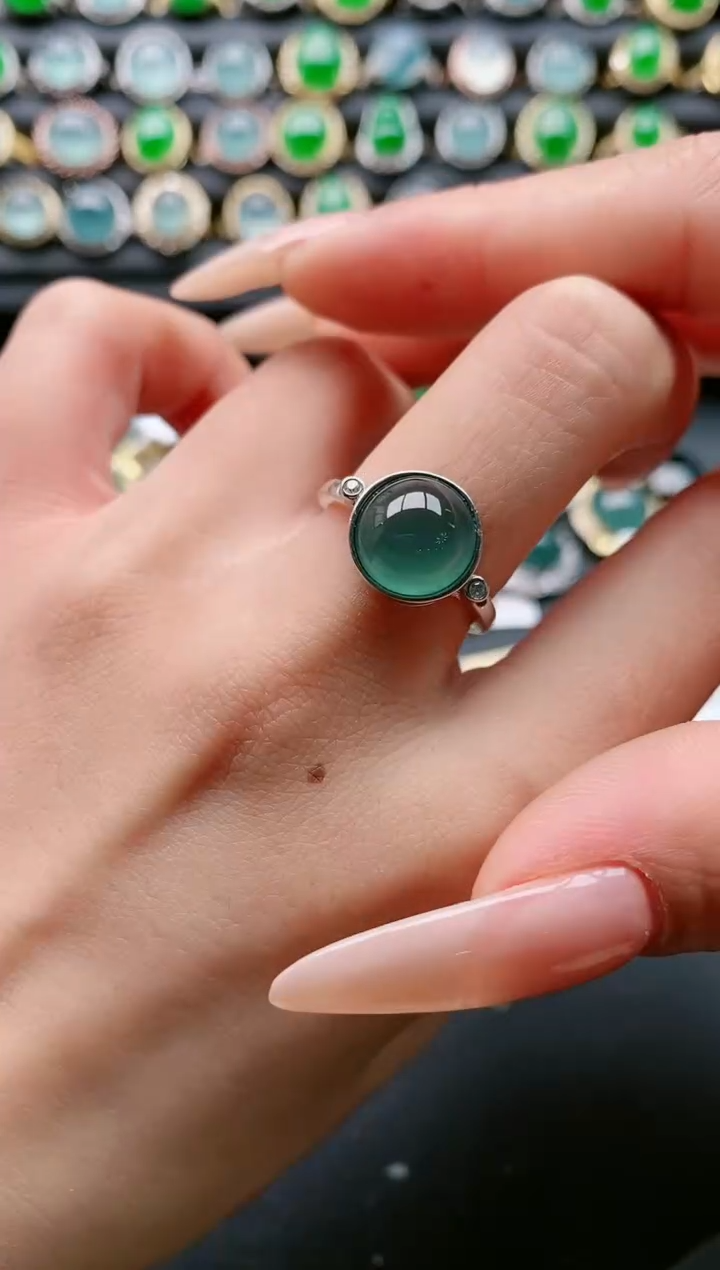 【闪购商品】翡翠戒指银S925镶嵌111111