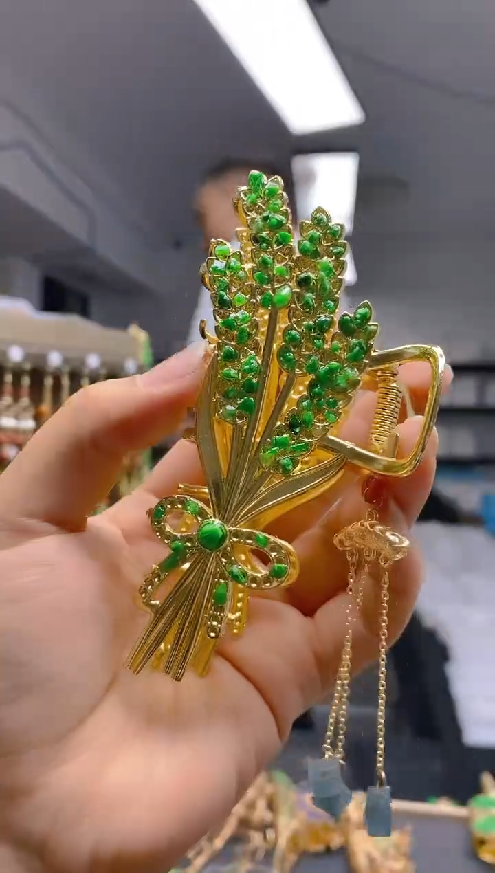 【闪购商品】翡翠耳饰合金0119翡翠发簪