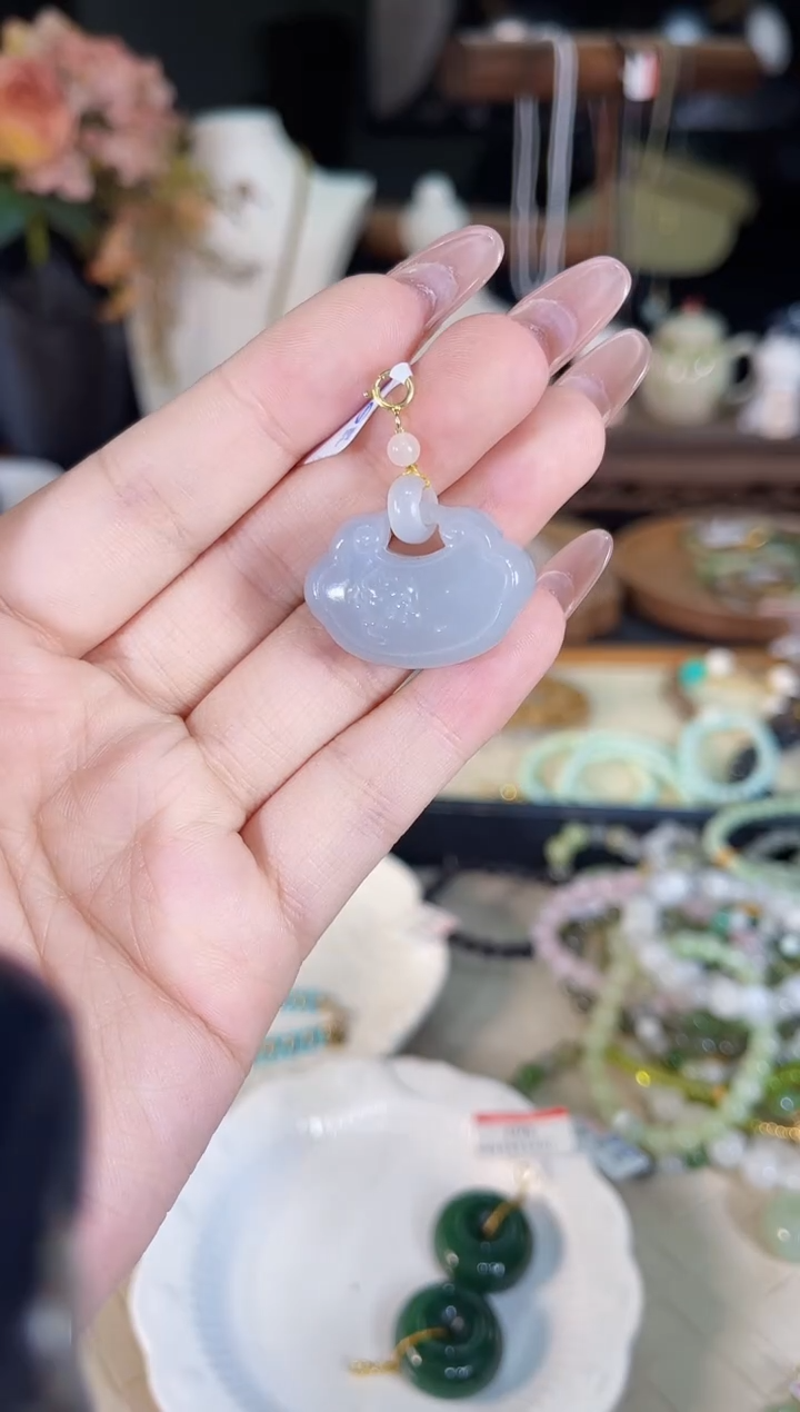 和田玉银S925镶嵌吊坠(不含链)多样性发货其一