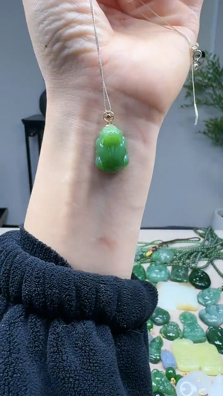 吊坠(不含链)18K金镶嵌和田玉1