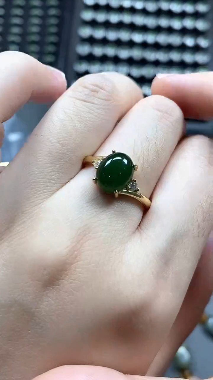 和田玉（碧玉）戒指未镶嵌多样性发货拍一发一