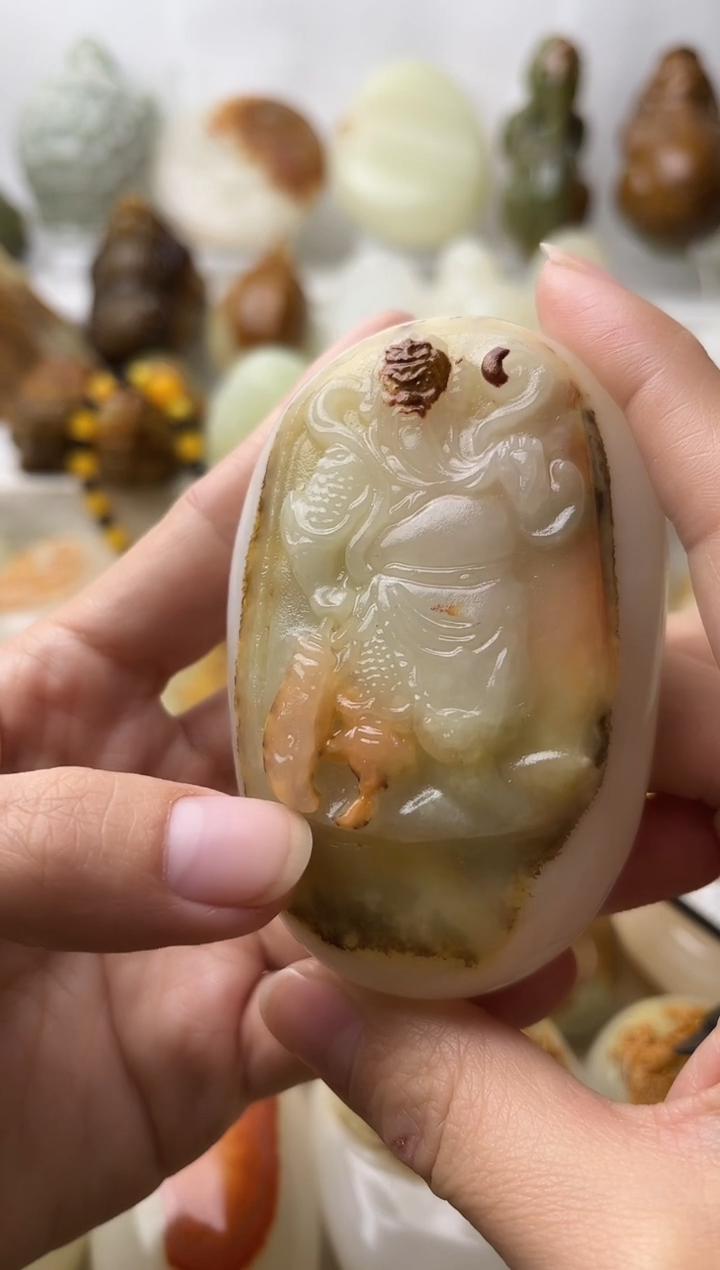 石材古青石棉纹正常不退换关公微瑕