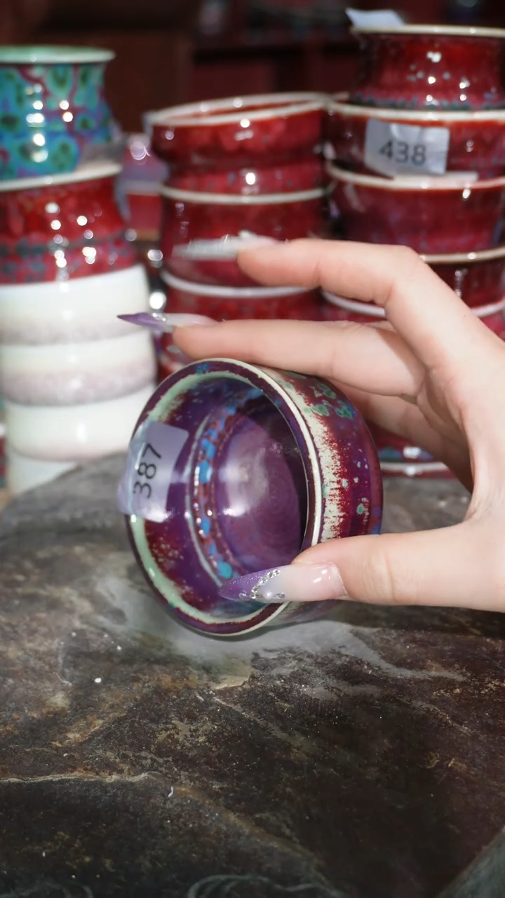 摆件陶精品窑变钧瓷茶器