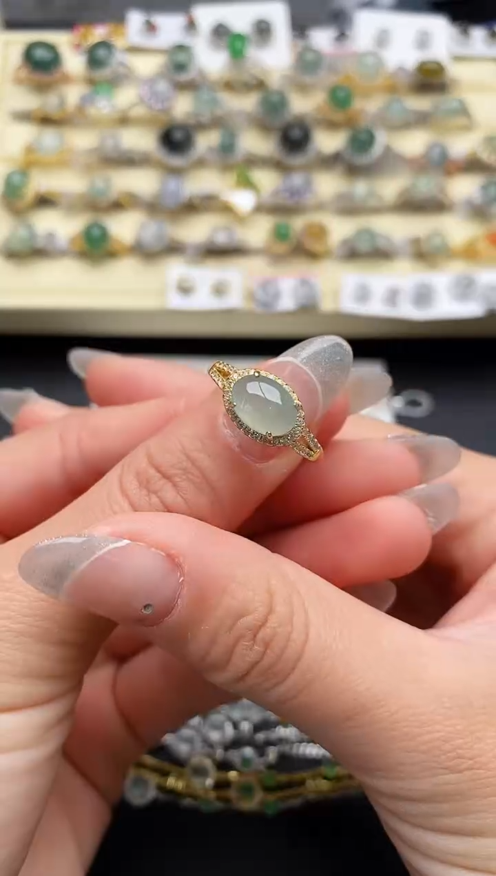 【闪购商品】翡翠戒指银S925镶嵌11111111+1