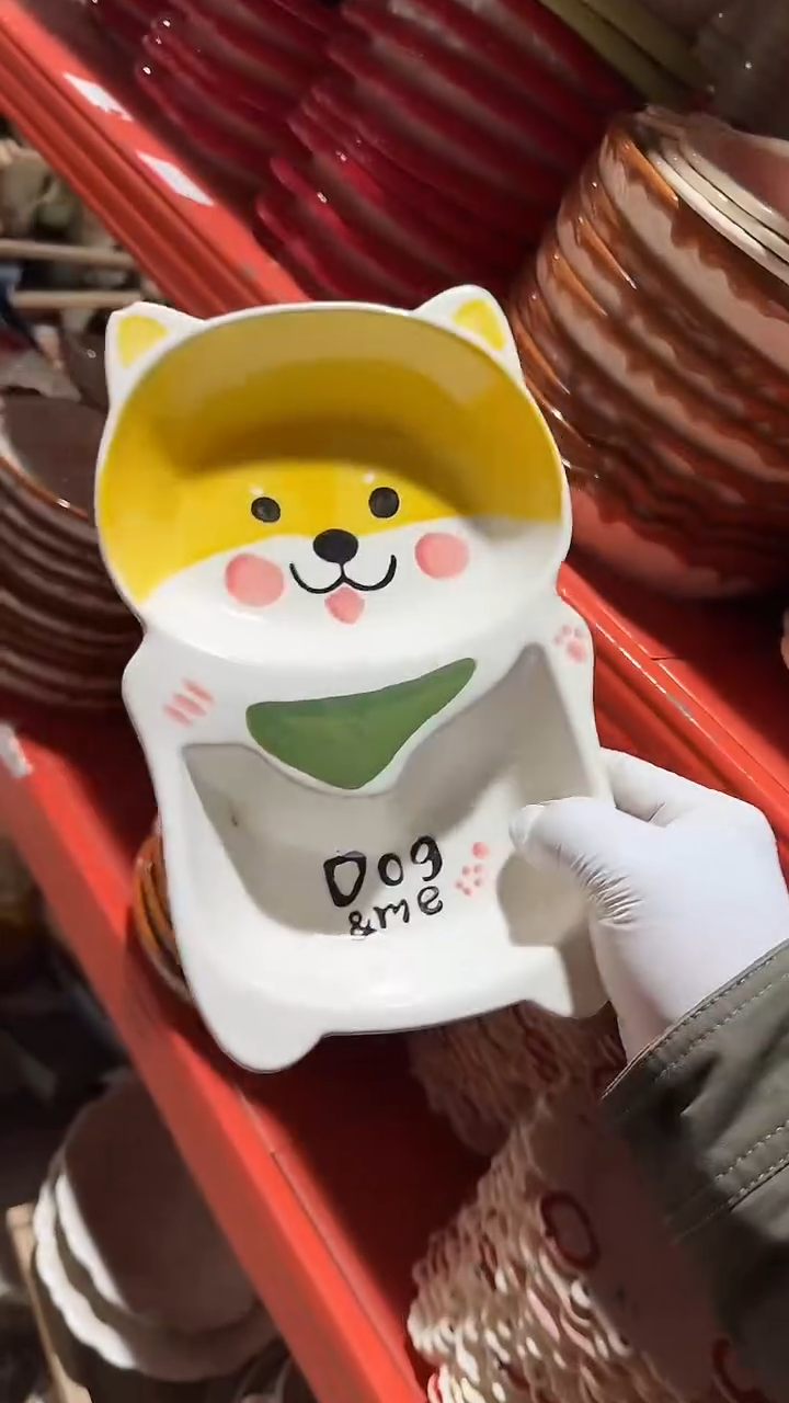 陶瓷小狗盘微瑕 凑满20元包邮