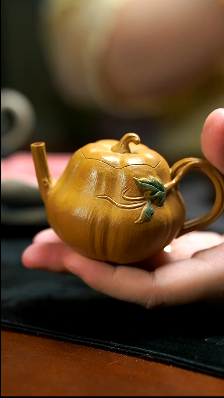 茶壶紫砂黄金段小南瓜壶
