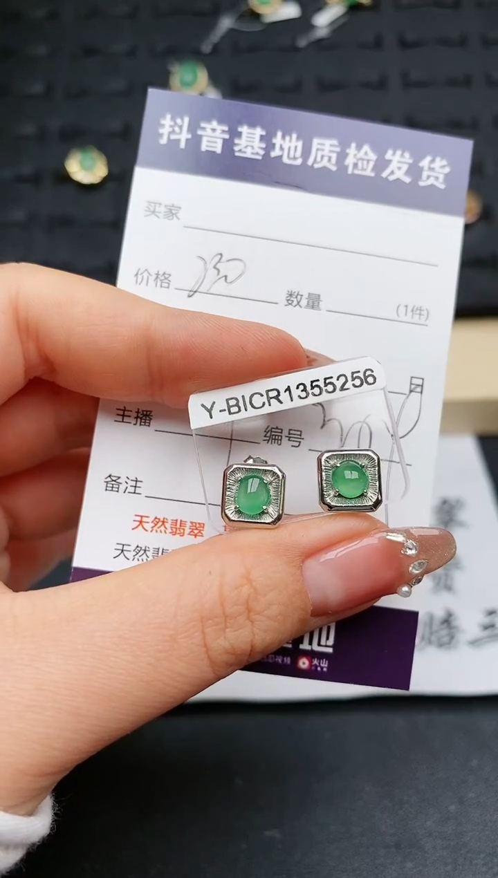 【闪购商品】翡翠耳饰银S925镶嵌.........