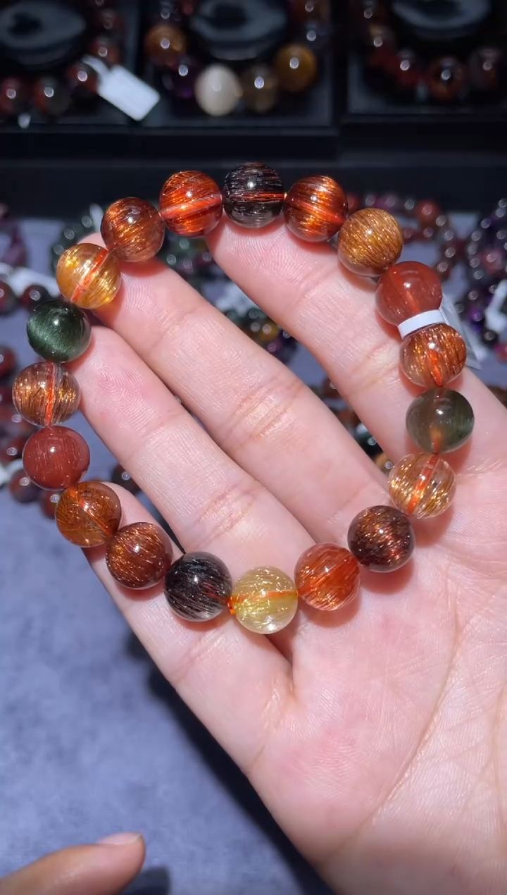 【闪购商品】水晶手链未镶嵌发晶单圈10mm多样性发其一