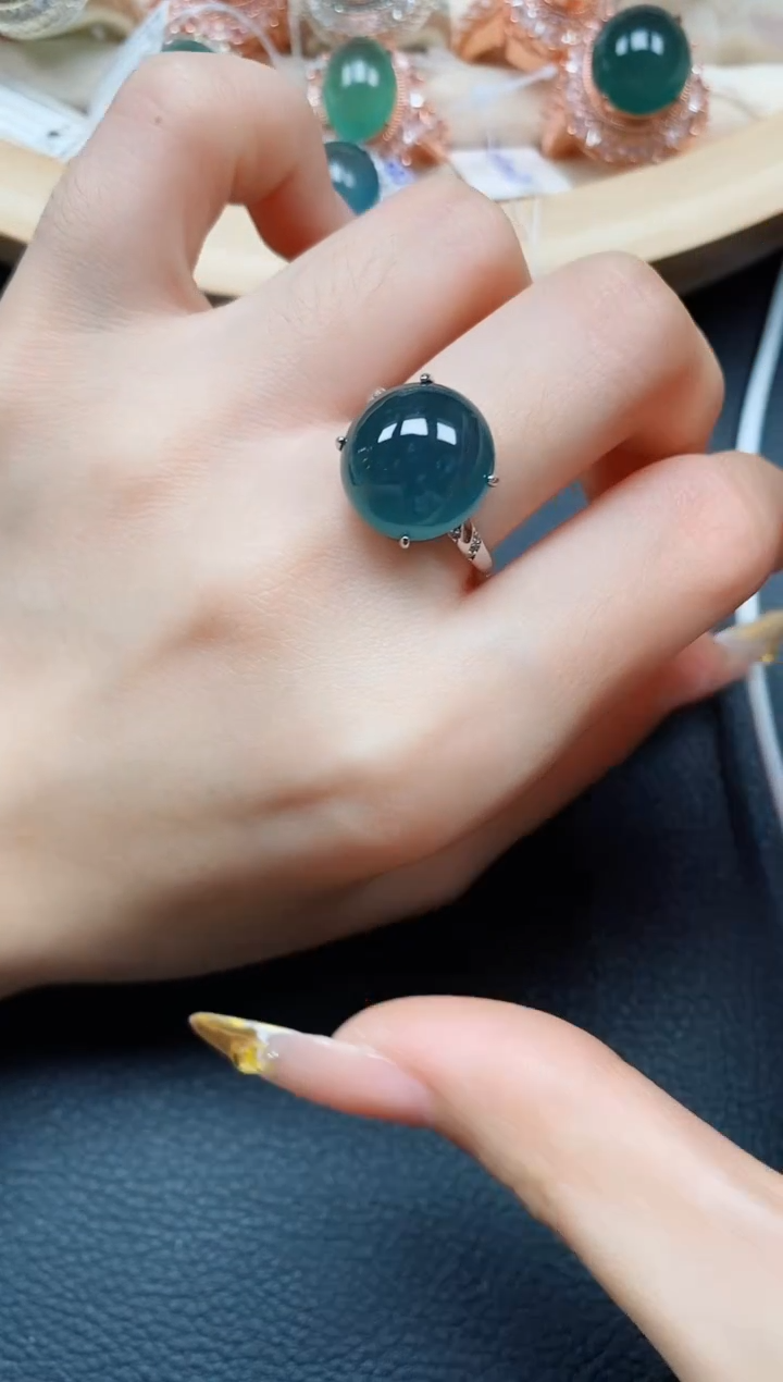 【闪购商品】翡翠戒指银S925镶嵌翡翠