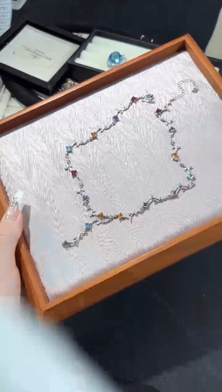 项链银S925镶嵌水晶高****饼26l多样性发其一【1条】