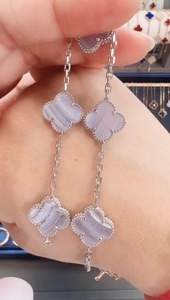 【闪购商品】玛瑙/玉髓手链18K金镶嵌18k紫玛瑙手链