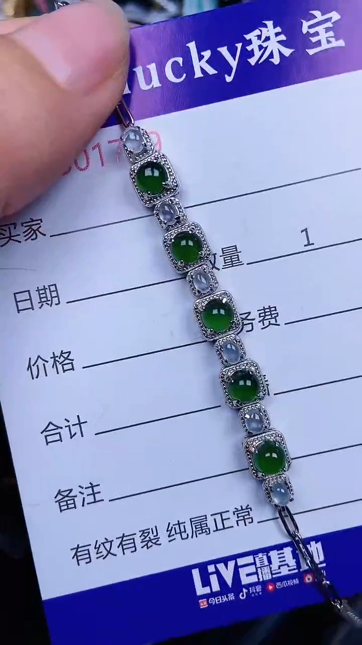 颈饰银S925镶嵌翡翠1770